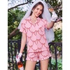 image:imageEkouaer Womens Pajamas Sets Button Down Pjs Short Sleeve Ruffle Sleepwear  Soft Cozy Pointelle PyjamaCute Lounge SetsClassic Notch Neck PjsMaternity Pajamas for BreastfeedingBridal Party GiftsBow 2