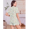image:imageEkouaer Womens Pajamas Sets Button Down Pjs Short Sleeve Ruffle Sleepwear  Soft Cozy Pointelle PyjamaCute Lounge SetsClassic Notch Neck PjsMaternity Pajamas for BreastfeedingBridal Party GiftsMulti Floral