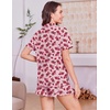 image:imageEkouaer Womens Pajamas Sets Button Down Pjs Short Sleeve Ruffle Sleepwear  Soft Cozy Pointelle PyjamaCute Lounge SetsClassic Notch Neck PjsMaternity Pajamas for BreastfeedingBridal Party GiftsRed Floral