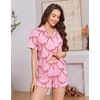 image:imageEkouaer Womens Pajamas Sets Button Down Pjs Short Sleeve Ruffle Sleepwear  Soft Cozy Pointelle PyjamaCute Lounge SetsClassic Notch Neck PjsMaternity Pajamas for BreastfeedingBridal Party GiftsBow 2