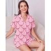 image:imageEkouaer Womens Pajamas Sets Button Down Pjs Short Sleeve Ruffle Sleepwear  Soft Cozy Pointelle PyjamaCute Lounge SetsClassic Notch Neck PjsMaternity Pajamas for BreastfeedingBridal Party GiftsBow 2