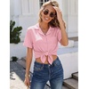image:imageEkouaer Womens Pajamas Sets Button Down Pjs Short Sleeve Ruffle Sleepwear  Soft Cozy Pointelle PyjamaCute Lounge SetsClassic Notch Neck PjsMaternity Pajamas for BreastfeedingBridal Party GiftsPink