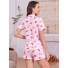 image:imageEkouaer Womens Pajamas Sets Button Down Pjs Short Sleeve Ruffle Sleepwear  Soft Cozy Pointelle PyjamaCute Lounge SetsClassic Notch Neck PjsMaternity Pajamas for BreastfeedingBridal Party GiftsBow Floral