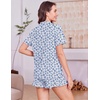 image:imageEkouaer Womens Pajamas Sets Button Down Pjs Short Sleeve Ruffle Sleepwear  Soft Cozy Pointelle PyjamaCute Lounge SetsClassic Notch Neck PjsMaternity Pajamas for BreastfeedingBridal Party GiftsLeaf