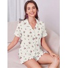 image:imageEkouaer Womens Pajamas Sets Button Down Pjs Short Sleeve Ruffle Sleepwear  Soft Cozy Pointelle PyjamaCute Lounge SetsClassic Notch Neck PjsMaternity Pajamas for BreastfeedingBridal Party GiftsFloral