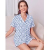 image:imageEkouaer Womens Pajamas Sets Button Down Pjs Short Sleeve Ruffle Sleepwear  Soft Cozy Pointelle PyjamaCute Lounge SetsClassic Notch Neck PjsMaternity Pajamas for BreastfeedingBridal Party GiftsLeaf