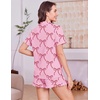 image:imageEkouaer Womens Pajamas Sets Button Down Pjs Short Sleeve Ruffle Sleepwear  Soft Cozy Pointelle PyjamaCute Lounge SetsClassic Notch Neck PjsMaternity Pajamas for BreastfeedingBridal Party GiftsBow 2
