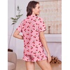 image:imageEkouaer Womens Pajamas Sets Button Down Pjs Short Sleeve Ruffle Sleepwear  Soft Cozy Pointelle PyjamaCute Lounge SetsClassic Notch Neck PjsMaternity Pajamas for BreastfeedingBridal Party GiftsCherry Bow