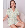 image:imageEkouaer Womens Pajamas Sets Button Down Pjs Short Sleeve Ruffle Sleepwear  Soft Cozy Pointelle PyjamaCute Lounge SetsClassic Notch Neck PjsMaternity Pajamas for BreastfeedingBridal Party GiftsMulti Floral