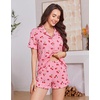 image:imageEkouaer Womens Pajamas Sets Button Down Pjs Short Sleeve Ruffle Sleepwear  Soft Cozy Pointelle PyjamaCute Lounge SetsClassic Notch Neck PjsMaternity Pajamas for BreastfeedingBridal Party GiftsCherry Bow