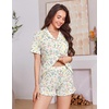 image:imageEkouaer Womens Pajamas Sets Button Down Pjs Short Sleeve Ruffle Sleepwear  Soft Cozy Pointelle PyjamaCute Lounge SetsClassic Notch Neck PjsMaternity Pajamas for BreastfeedingBridal Party GiftsMulti Floral