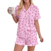 image:imageEkouaer Womens Pajamas Sets Button Down Pjs Short Sleeve Ruffle Sleepwear  Soft Cozy Pointelle PyjamaCute Lounge SetsClassic Notch Neck PjsMaternity Pajamas for BreastfeedingBridal Party GiftsBow