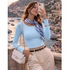 image:imageEkouaer Womens Long Sleeve Crop Tops Scoop Neck Raglan Shirts Slim Fit Underscrub Basic Fashion Clothing XSXXLBaby Blue