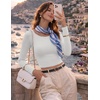 image:imageEkouaer Womens Long Sleeve Crop Tops Scoop Neck Raglan Shirts Slim Fit Underscrub Basic Fashion Clothing XSXXLGrey White Striped