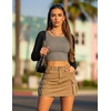 image:imageEkouaer Womens Long Sleeve Crop Tops Scoop Neck Raglan Shirts Slim Fit Underscrub Basic Fashion Clothing XSXXLMocha Black Combo