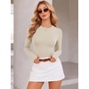 image:imageEkouaer 3 Pack Long Sleeve Shirts for Women with Thumb Holes Casual TopsBlackBeigeWhite