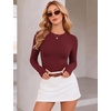 image:imageEkouaer 3 Pack Long Sleeve Shirts for Women with Thumb Holes Casual TopsBlackDark GreyBurgundy