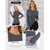 image:imageEkouaer 3 Pack Long Sleeve Shirts for Women with Thumb Holes Casual TopsBlackDark GreyBurgundy