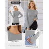 image:imageEkouaer 3 Pack Long Sleeve Shirts for Women with Thumb Holes Casual TopsBlackLight GrayWhite