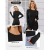 image:imageEkouaer Long Sleeve Shirts for Women Crew Neck Undershirt with Thumb HolesBlack