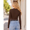 image:imageEkouaer Long Sleeve Shirts for Women Crew Neck Undershirt with Thumb HolesBrown