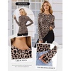 image:imageEkouaer Long Sleeve Shirts for Women Crew Neck Undershirt with Thumb HolesLeopard Print