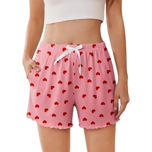 image:imageEkouaer 2 Pack Womens Pajama Shorts 2026 Summer Casual Lounge Sleep Short Ruffle Soft Comfy Pj Bottoms with PocketsLove