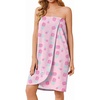 image:imageEkouaer Waffle Robes For Women Bath Wrap Lightweight Shower Wrap 2026 Knee Length Spa Robe with Adjustable Closure SXLPink Pineapple