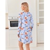 image:imageEkouaer 2 Pack Long Sleeve Nightgown for Women Crew Neck Sleepshirts S3XL  Excellent Value for the Price Features Many Cute Prints Soft Comfortable Fabric Long Sleeve O Neck Nightgown for SleepingBlack FlowerBlue Flower