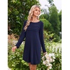 image:imageEkouaer 2 Pack Long Sleeve Nightgown for Women Crew Neck Sleepshirts S3XL  Excellent Value for the Price Features Many Cute Prints Soft Comfortable Fabric Long Sleeve O Neck Nightgown for SleepingBlackNavy Blue