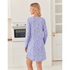 image:imageEkouaer 2 Pack Long Sleeve Nightgown for Women Crew Neck Sleepshirts S3XL  Excellent Value for the Price Features Many Cute Prints Soft Comfortable Fabric Long Sleeve O Neck Nightgown for SleepingPurple FloralPink Floral