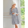 image:imageEkouaer 2 Pack Long Sleeve Nightgown for Women Crew Neck Sleepshirts S3XL  Excellent Value for the Price Features Many Cute Prints Soft Comfortable Fabric Long Sleeve O Neck Nightgown for SleepingCoffeStar Print