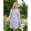 image:imageEkouaer 2 Pack Long Sleeve Nightgown for Women Crew Neck Sleepshirts S3XL  Excellent Value for the Price Features Many Cute Prints Soft Comfortable Fabric Long Sleeve O Neck Nightgown for SleepingBlack FlowerBlue Flower