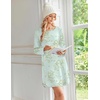 image:imageEkouaer 2 Pack Long Sleeve Nightgown for Women Crew Neck Sleepshirts S3XL  Excellent Value for the Price Features Many Cute Prints Soft Comfortable Fabric Long Sleeve O Neck Nightgown for SleepingBlue FloralLight Green Floral