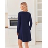 image:imageEkouaer 2 Pack Long Sleeve Nightgown for Women Crew Neck Sleepshirts S3XL  Excellent Value for the Price Features Many Cute Prints Soft Comfortable Fabric Long Sleeve O Neck Nightgown for SleepingBlackNavy Blue