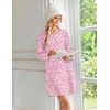 image:imageEkouaer 2 Pack Long Sleeve Nightgown for Women Crew Neck Sleepshirts S3XL  Excellent Value for the Price Features Many Cute Prints Soft Comfortable Fabric Long Sleeve O Neck Nightgown for SleepingPurple FloralPink Floral
