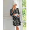 image:imageEkouaer 2 Pack Long Sleeve Nightgown for Women Crew Neck Sleepshirts S3XL  Excellent Value for the Price Features Many Cute Prints Soft Comfortable Fabric Long Sleeve O Neck Nightgown for SleepingBlack Floral Leaf Pink Floral Leaf