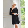 image:imageEkouaer 2 Pack Long Sleeve Nightgown for Women Crew Neck Sleepshirts S3XL  Excellent Value for the Price Features Many Cute Prints Soft Comfortable Fabric Long Sleeve O Neck Nightgown for SleepingBlackNavy Blue