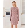 image:imageEkouaer 2 Pack Long Sleeve Nightgown for Women Crew Neck Sleepshirts S3XL  Excellent Value for the Price Features Many Cute Prints Soft Comfortable Fabric Long Sleeve O Neck Nightgown for SleepingBlack Floral Leaf Pink Floral Leaf