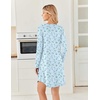 image:imageEkouaer 2 Pack Long Sleeve Nightgown for Women Crew Neck Sleepshirts S3XL  Excellent Value for the Price Features Many Cute Prints Soft Comfortable Fabric Long Sleeve O Neck Nightgown for SleepingBlue FloralLight Green Floral