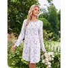 image:imageEkouaer 2 Pack Long Sleeve Nightgown for Women Crew Neck Sleepshirts S3XL  Excellent Value for the Price Features Many Cute Prints Soft Comfortable Fabric Long Sleeve O Neck Nightgown for SleepingPurple FlowerWhite Floral