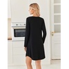 image:imageEkouaer 2 Pack Long Sleeve Nightgown for Women Crew Neck Sleepshirts S3XL  Excellent Value for the Price Features Many Cute Prints Soft Comfortable Fabric Long Sleeve O Neck Nightgown for SleepingBlackCherry Blossoms