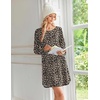 image:imageEkouaer 2 Pack Long Sleeve Nightgown for Women Crew Neck Sleepshirts S3XL  Excellent Value for the Price Features Many Cute Prints Soft Comfortable Fabric Long Sleeve O Neck Nightgown for SleepingBlackLeopard