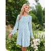 image:imageEkouaer 2 Pack Long Sleeve Nightgown for Women Crew Neck Sleepshirts S3XL  Excellent Value for the Price Features Many Cute Prints Soft Comfortable Fabric Long Sleeve O Neck Nightgown for SleepingBlue FloralLight Green Floral