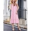 image:imageEkouaer 2 Pack Nightgowns for Women Sleeveless Long Night Gowns Victorian Nightdress with Pockets Soft Ladies GownDog FootprintsFloral Pink