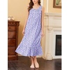 image:imageEkouaer 2 Pack Nightgowns for Women Sleeveless Long Night Gowns Victorian Nightdress with Pockets Soft Ladies GownFloral PurpleFloral Green