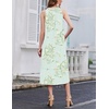 image:imageEkouaer 2 Pack Nightgowns for Women Sleeveless Long Night Gowns Victorian Nightdress with Pockets Soft Ladies GownFloral PurpleFloral Green