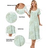 image:imageEkouaer Cotton Long Nightgowns for Women Short Sleeve Night Gown Button House Dress Lace Trim Soft Sleep ShirtGreen Little Flower