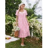 image:imageEkouaer Cotton Long Nightgowns for Women Short Sleeve Night Gown Button House Dress Lace Trim Soft Sleep ShirtPink Floral