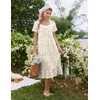 image:imageEkouaer Cotton Long Nightgowns for Women Short Sleeve Night Gown Button House Dress Lace Trim Soft Sleep ShirtYellow Floral